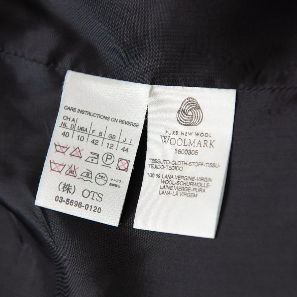 Max Mara Wool Blazer 100% Virgin Wool 3 Button Black White Navy Blue Size 10 - Picture 6 of 10